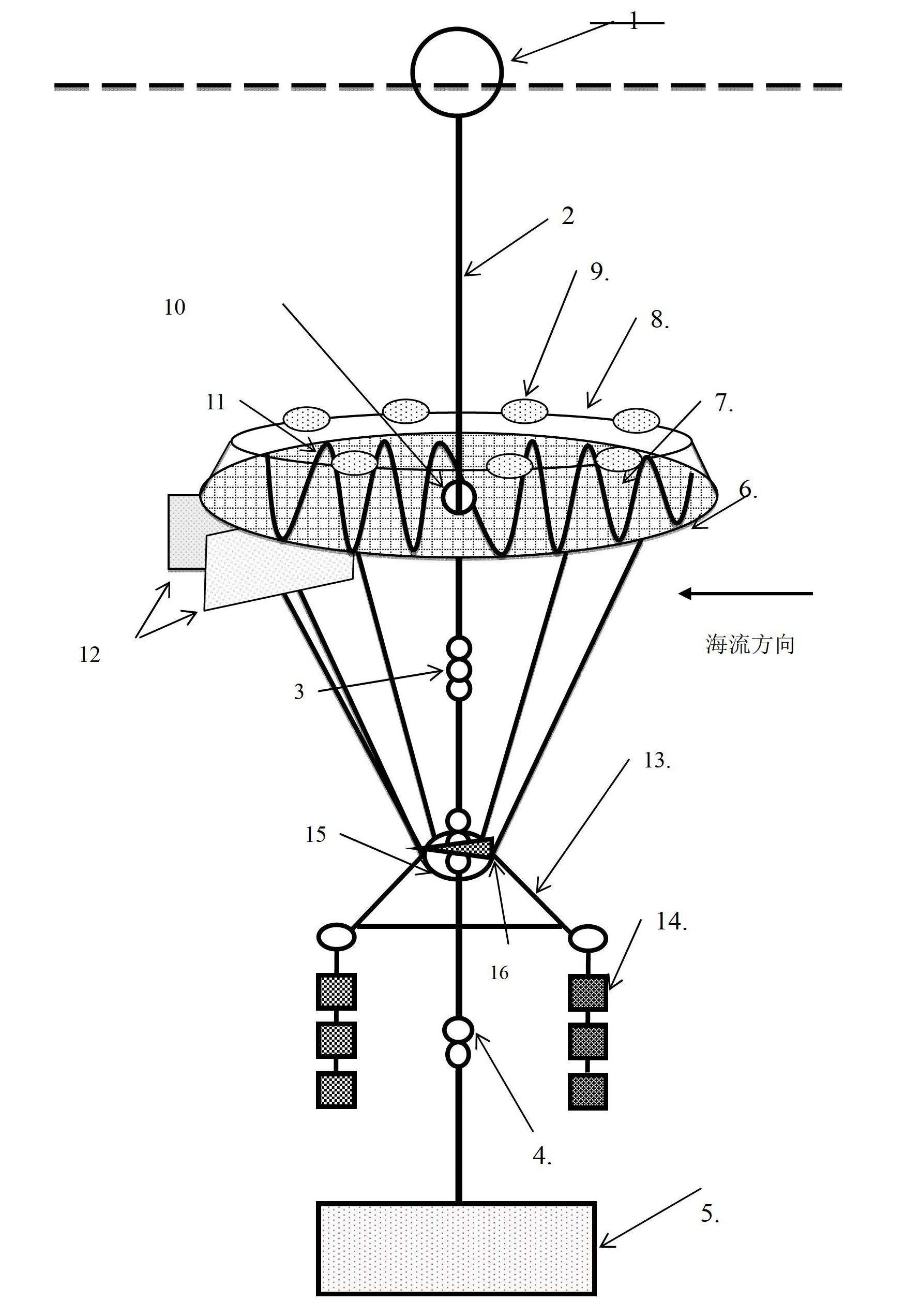 Adjustable deep sea algae aquaculture floating bed