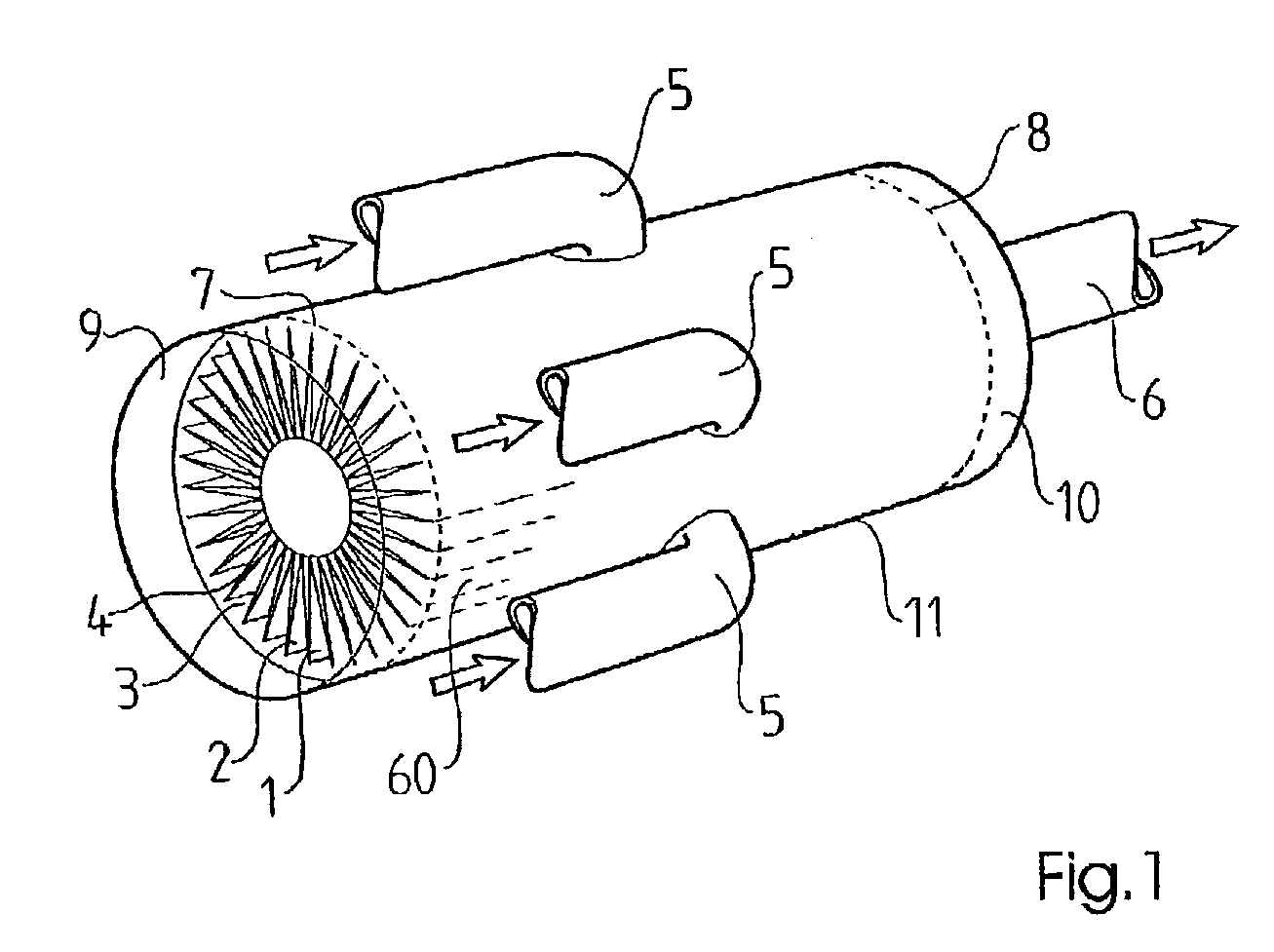 Device for catalytic treatment of a gas flow