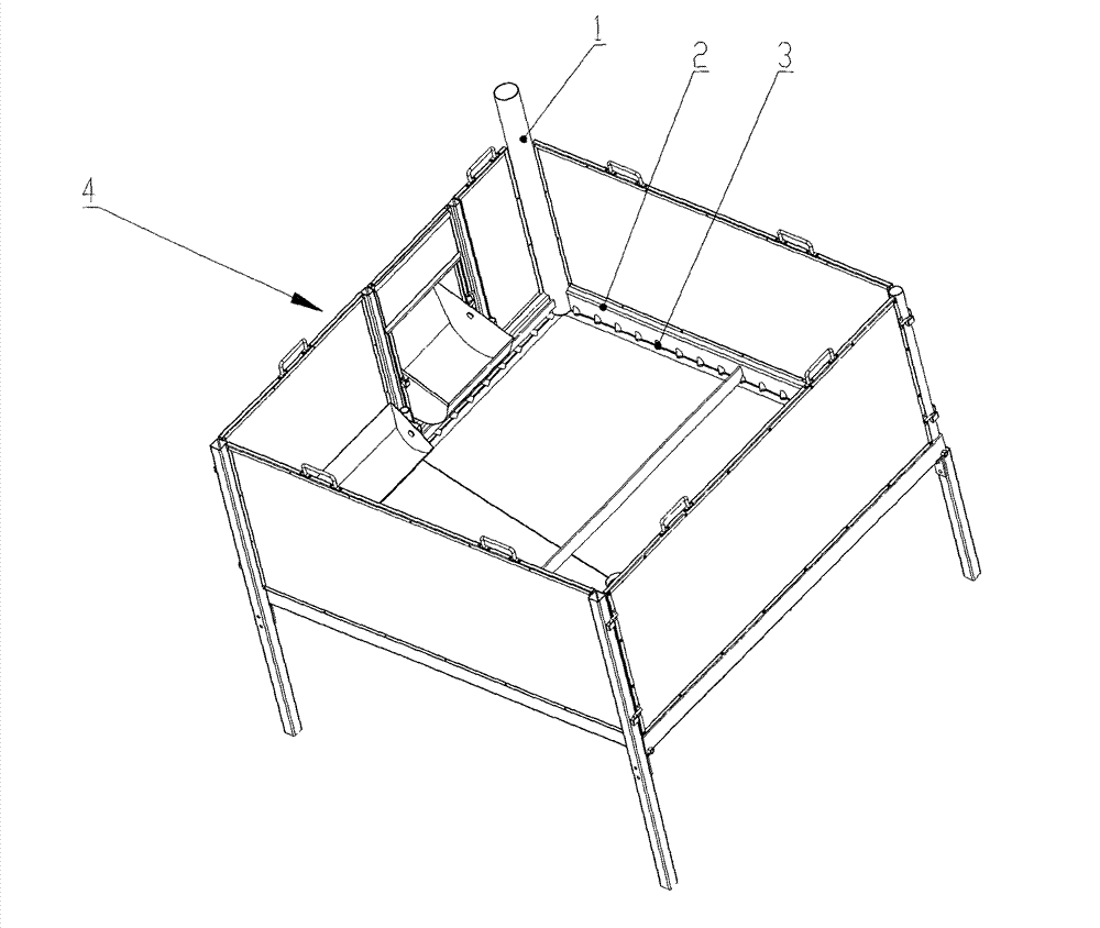 Fresh air supply system elevated bed for pigs and fresh air supply process