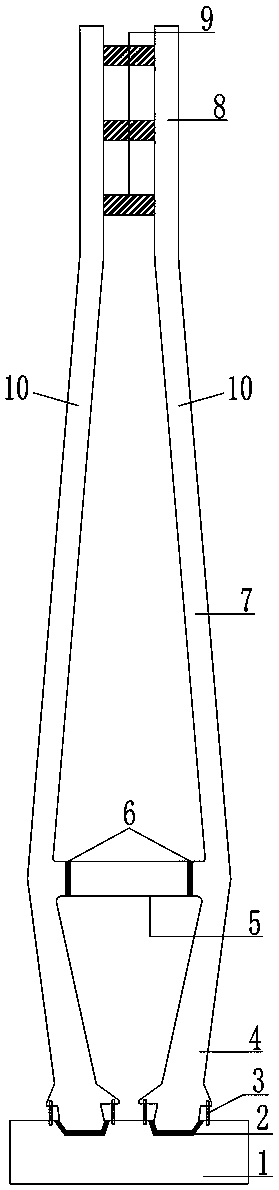 Bridge tower transverse anti-seismic structure and design method thereof