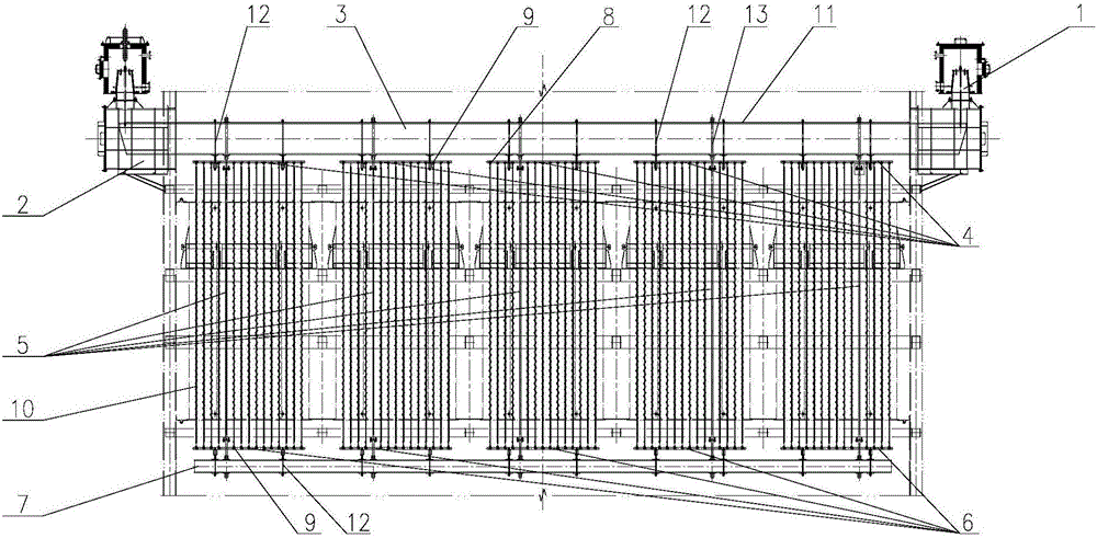 Cathode hanging system for wet dust remover non-tension device