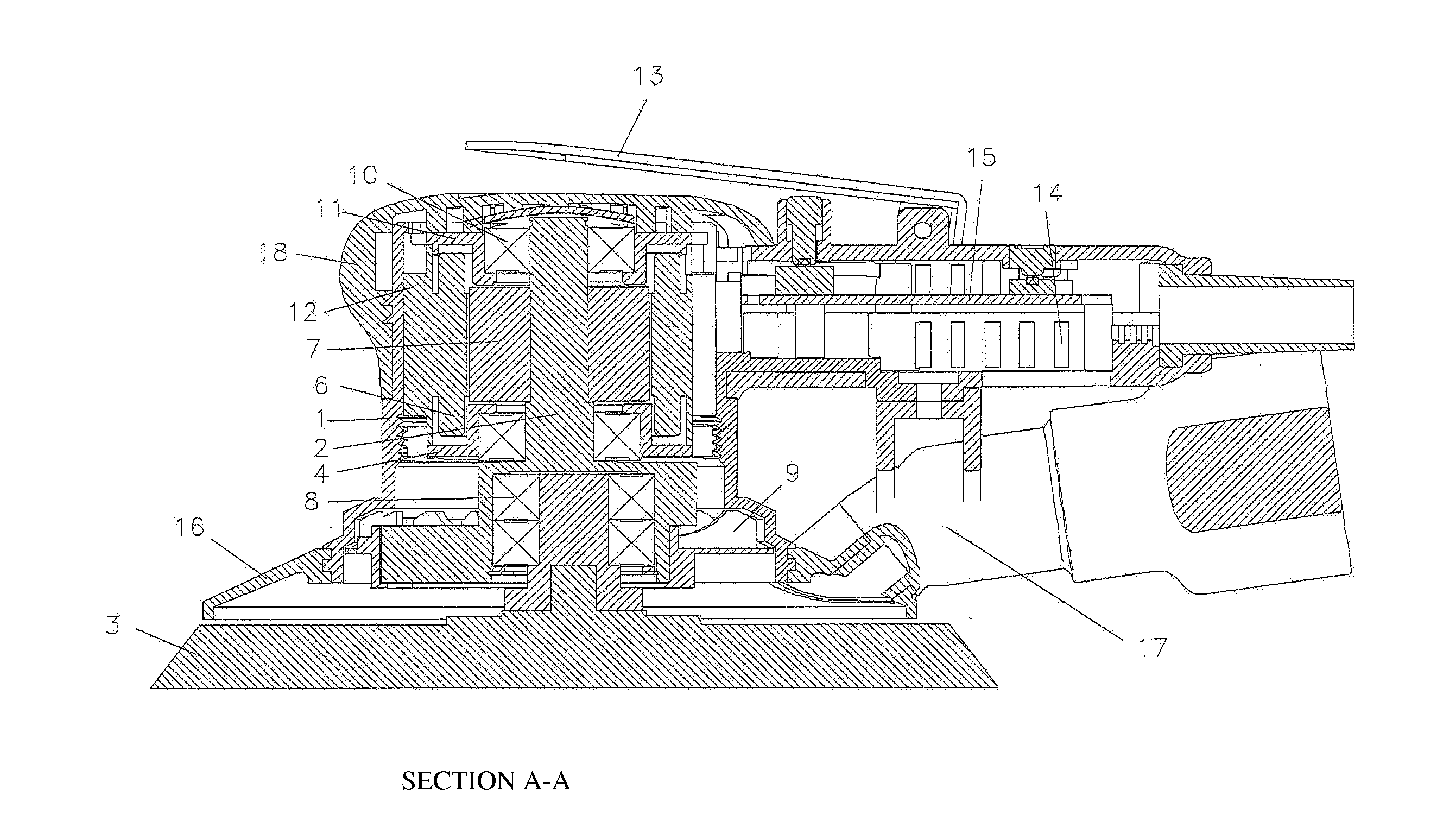 Compact electric grinding machine