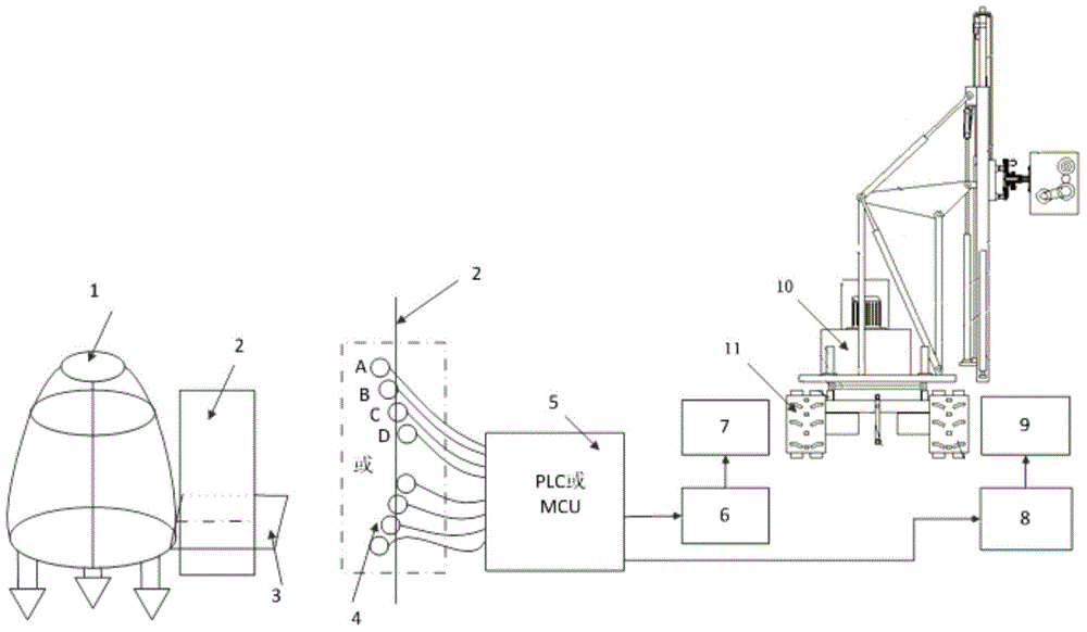 Travelling guide device and method for building wall construction robot