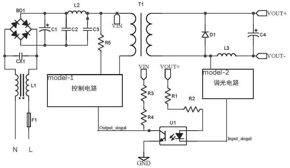 Circuit with auxiliary optocoupler and switching method thereof