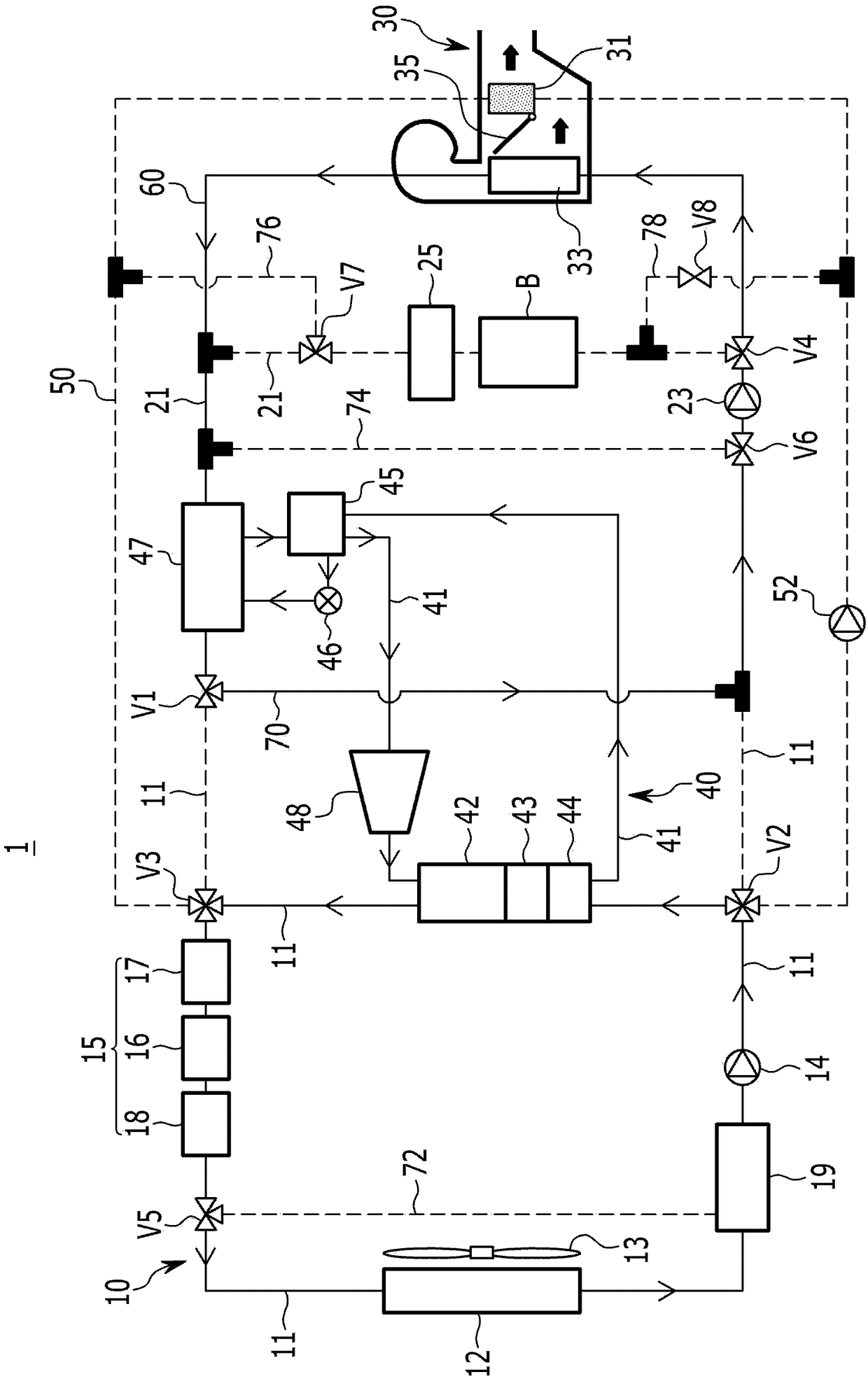 Heat pump system for vehicle