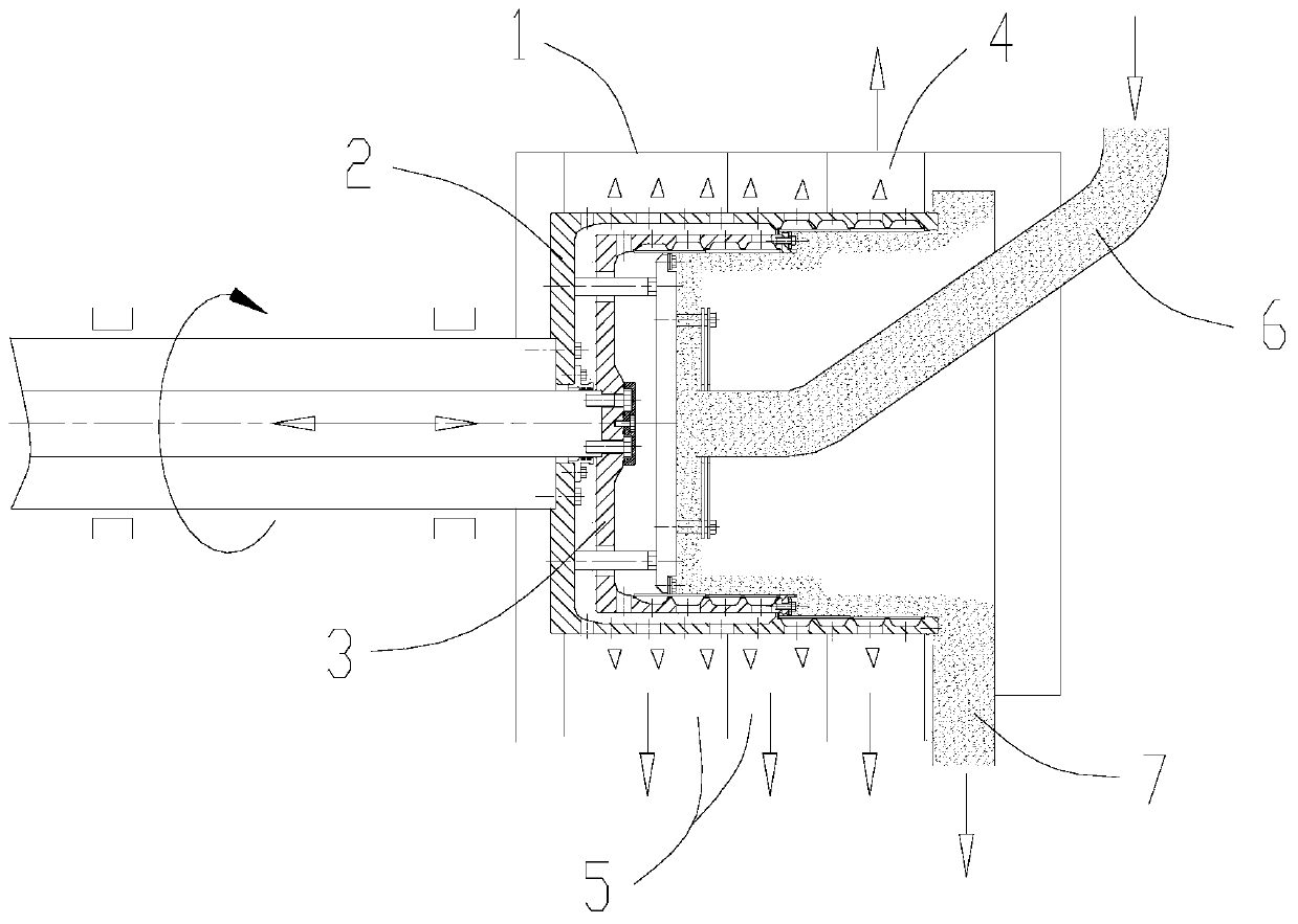 Anti-leakage sealing method of double-stage material push centrifugal machine