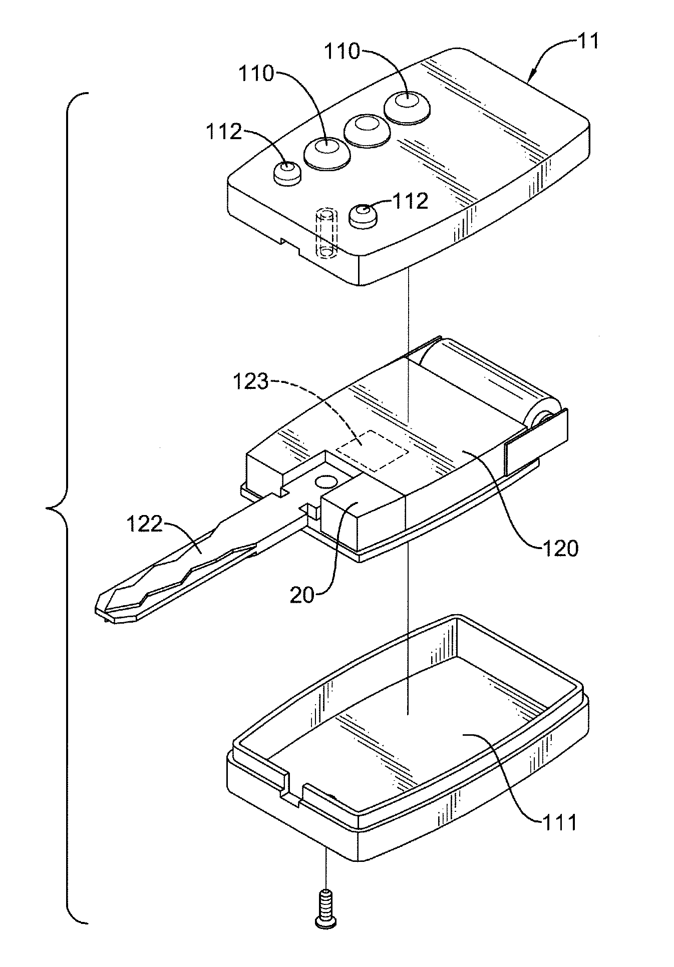 Portable remote control device with Anti-hidden camera and Anti-wiretapper functions