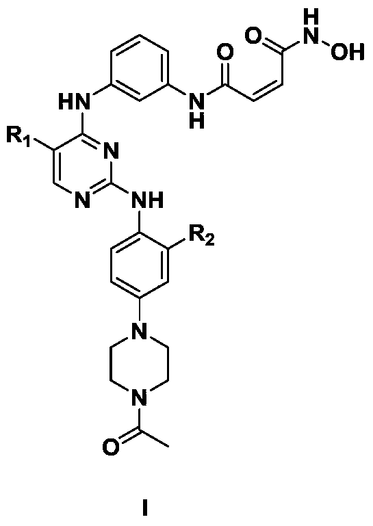 2,4-diarylaminopyrimidine derivatives containing hydroxamic acid fragments and their preparation and application