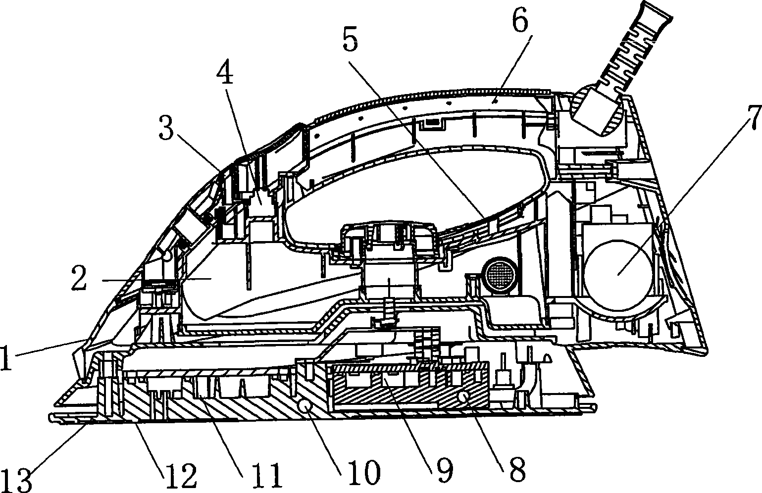 Secondary vaporizing integral electric steam iron