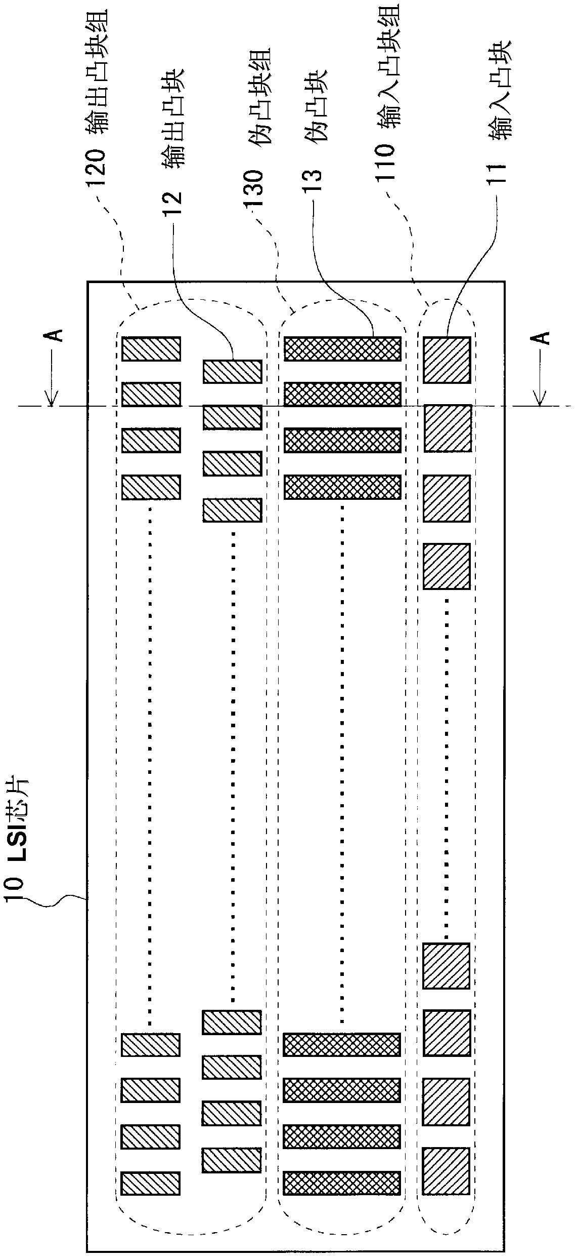 Semiconductor chip and structure for mounting same