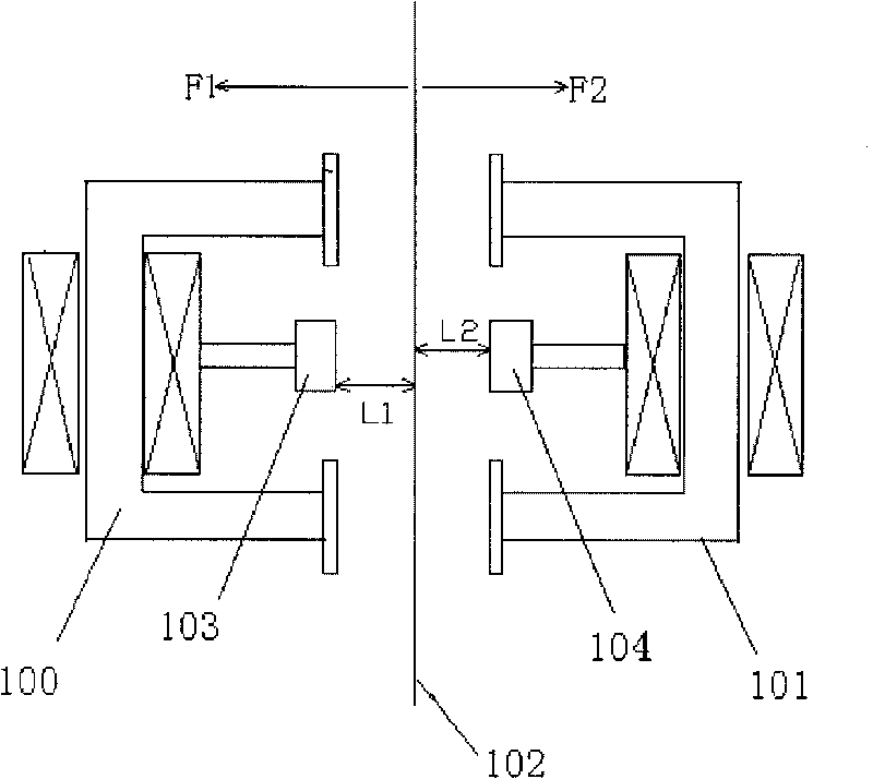 Non-contact magnetic force balance-type clamping stabilizing device of strip steel