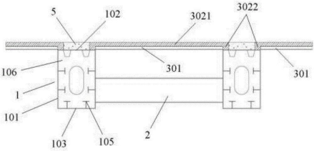 Secondary main beam composite beam bridge using prefabricated composite bridge deck slabs and construction method of secondary main beam composite beam bridge