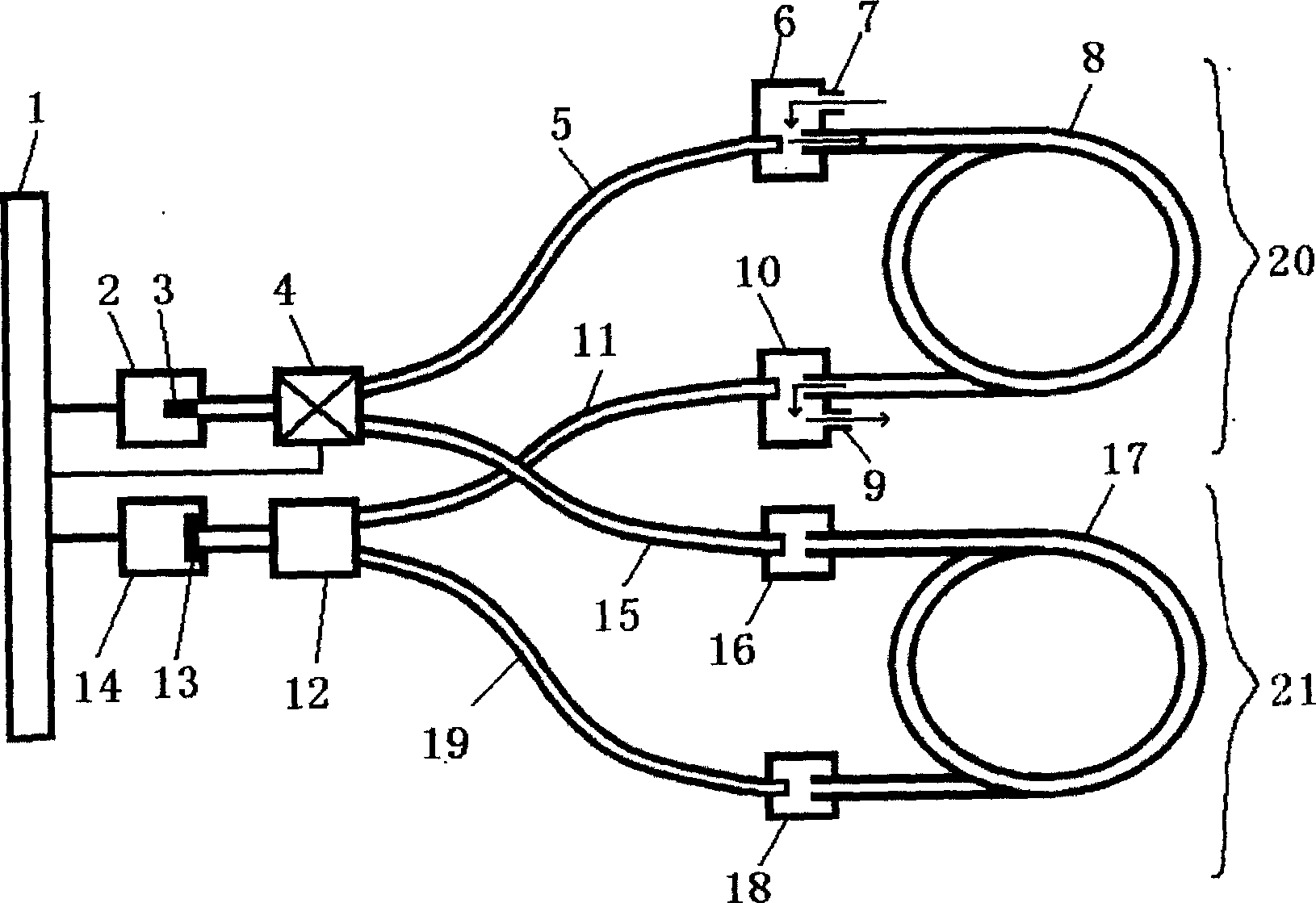 Infrared ray gas analyzer using photon crystal optical fiber as gas chamber