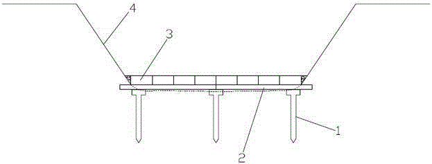 Subsurface drainage ditch bottom hardening structure