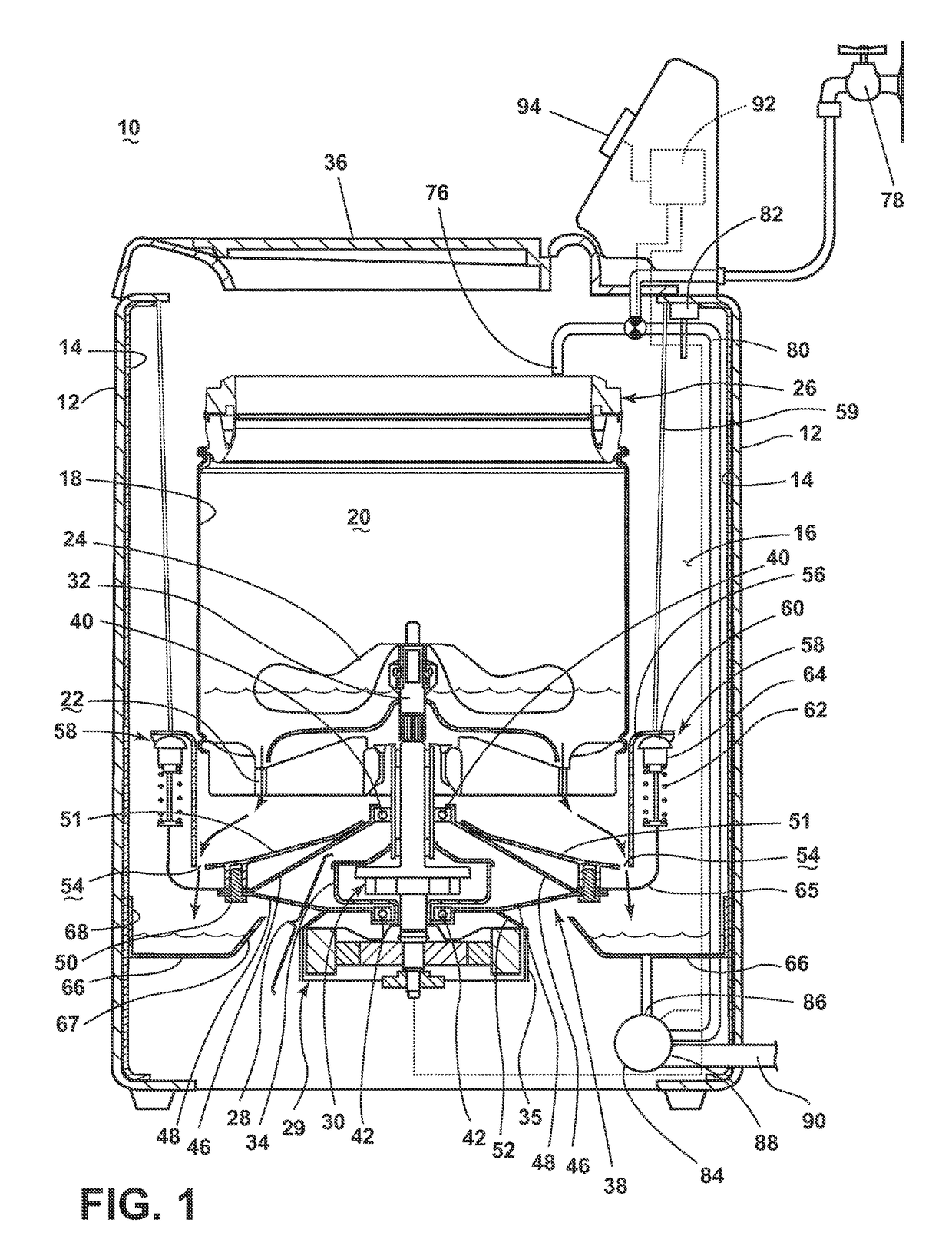 Laundry treating appliance with a static tub and a water trap vapor seal