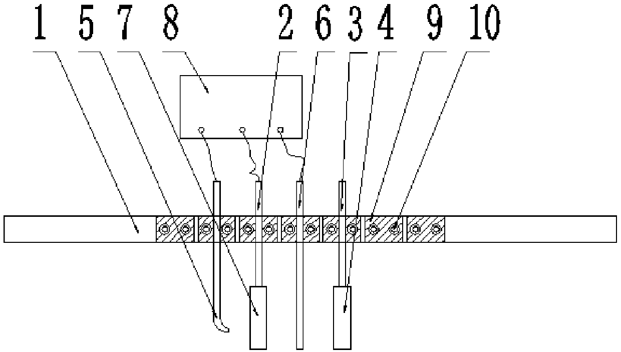 Cathode protection test probe, cathode protection test device and method for evaluating cathode protection effect of metal in seawater