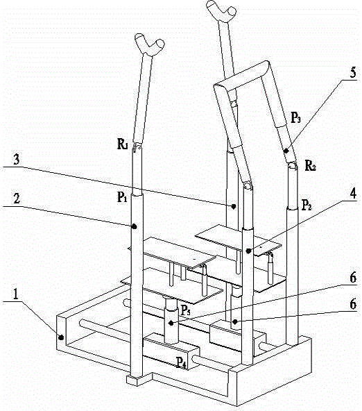 Five-freedom-degree series-parallel lower limb rehabilitation robot