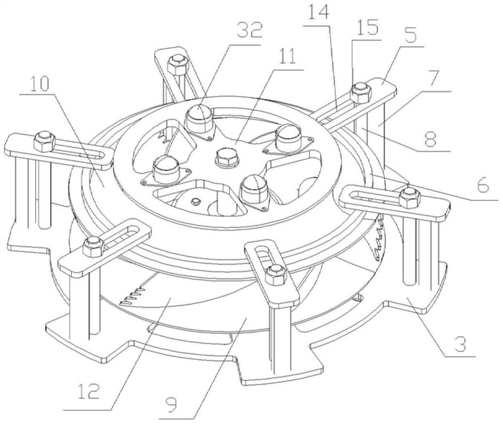 Welding tool for retroverted impeller of fan