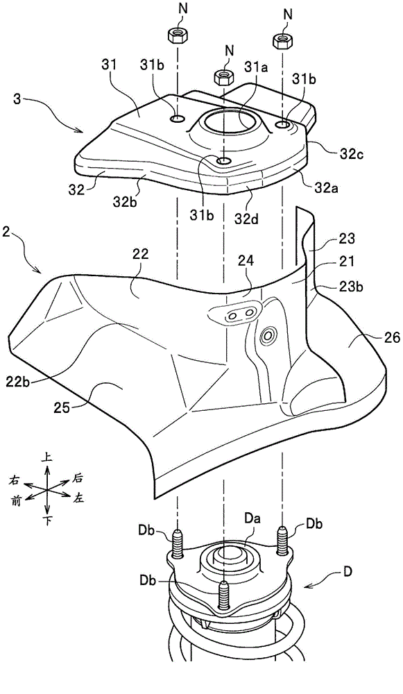 Damper housing structure body and damper housing structure body fabrication method