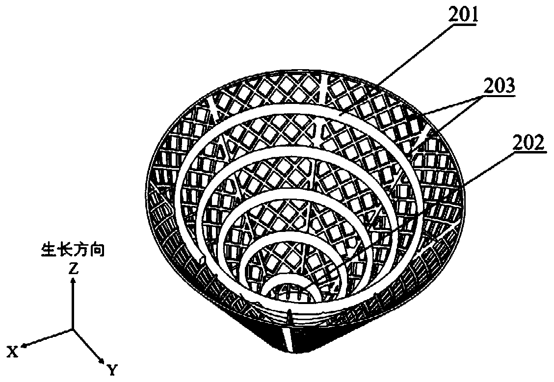 Material additive manufacturing device and method of high-degree-of-freedom complex structural part