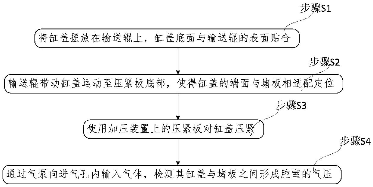 Air tightness detecting device for engine cylinder head and detecting method of air tightness detecting device