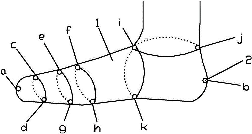 Measuring sock capable of easily, conveniently and intelligently measuring foot type of human body and measuring method of foot type