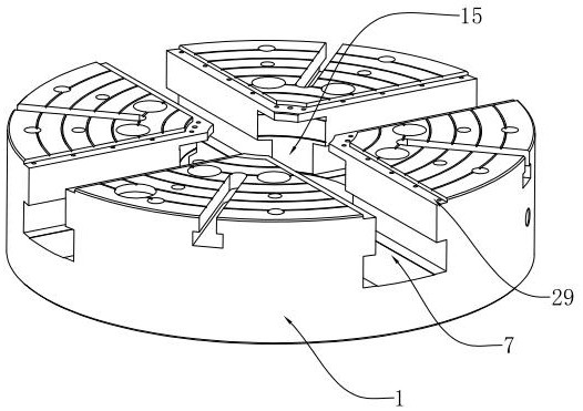 Hydraulic four-jaw double-acting centering chuck