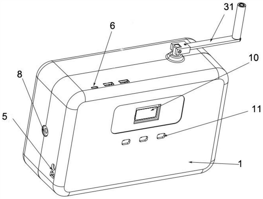 Vehicle emergency starting device with hand-operated power generation function