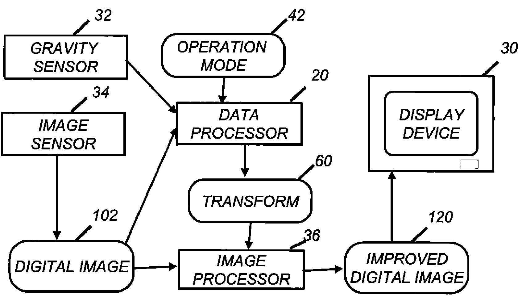 Image processing based on direction of gravity