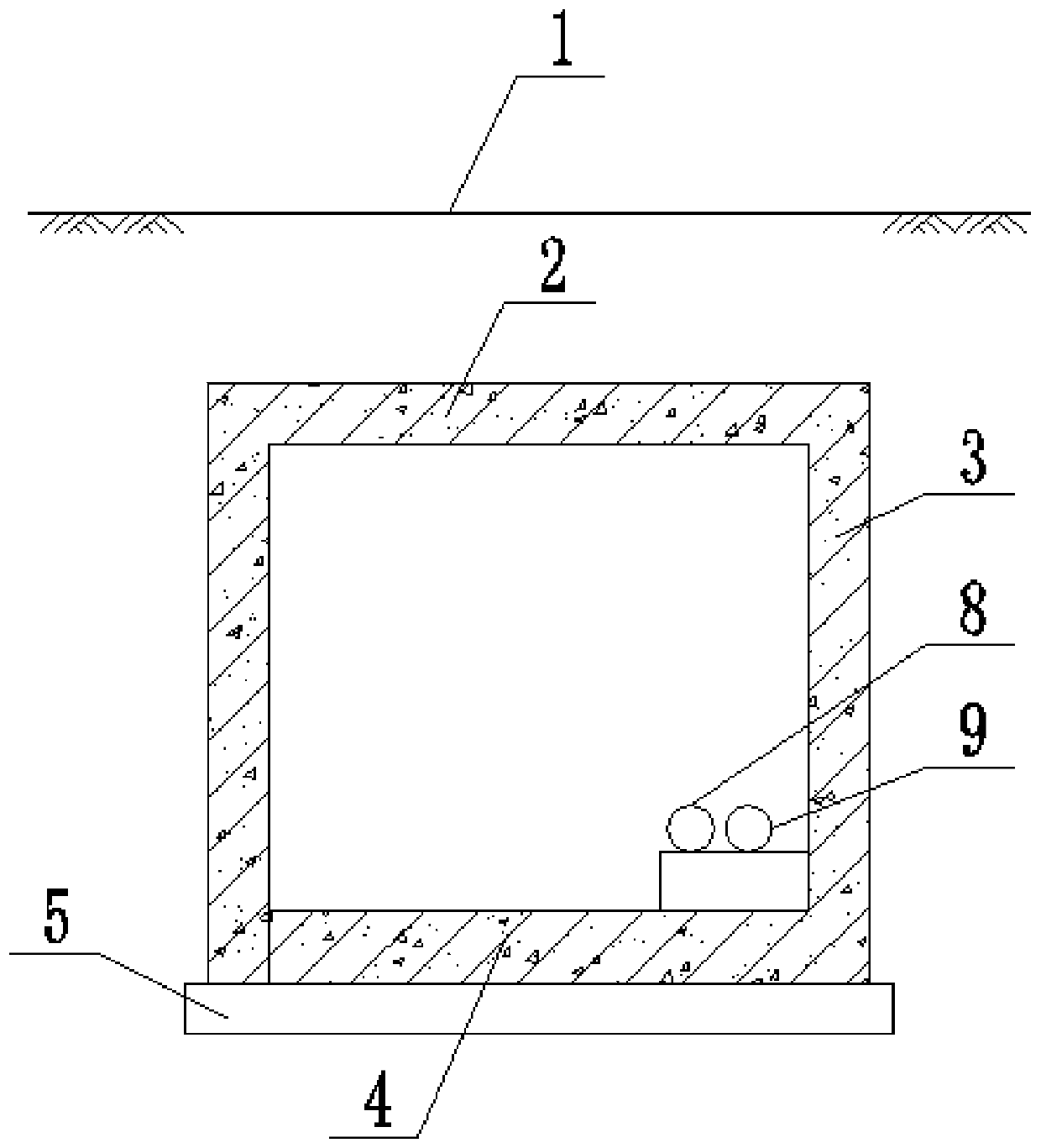 Intensively arranged municipal utility rod and shallowly buried type utility tunnel co-built foundation structure