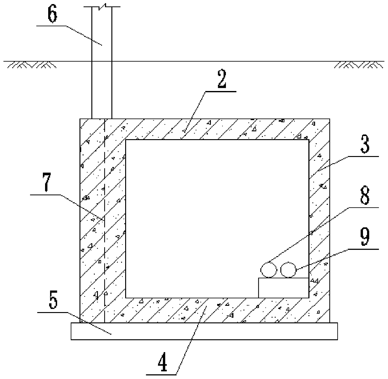 Intensively arranged municipal utility rod and shallowly buried type utility tunnel co-built foundation structure