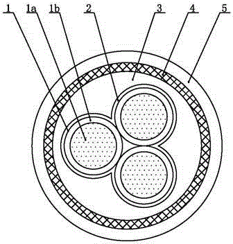 Flame-retardant and fire-resistant marine power cable and manufacturing method thereof