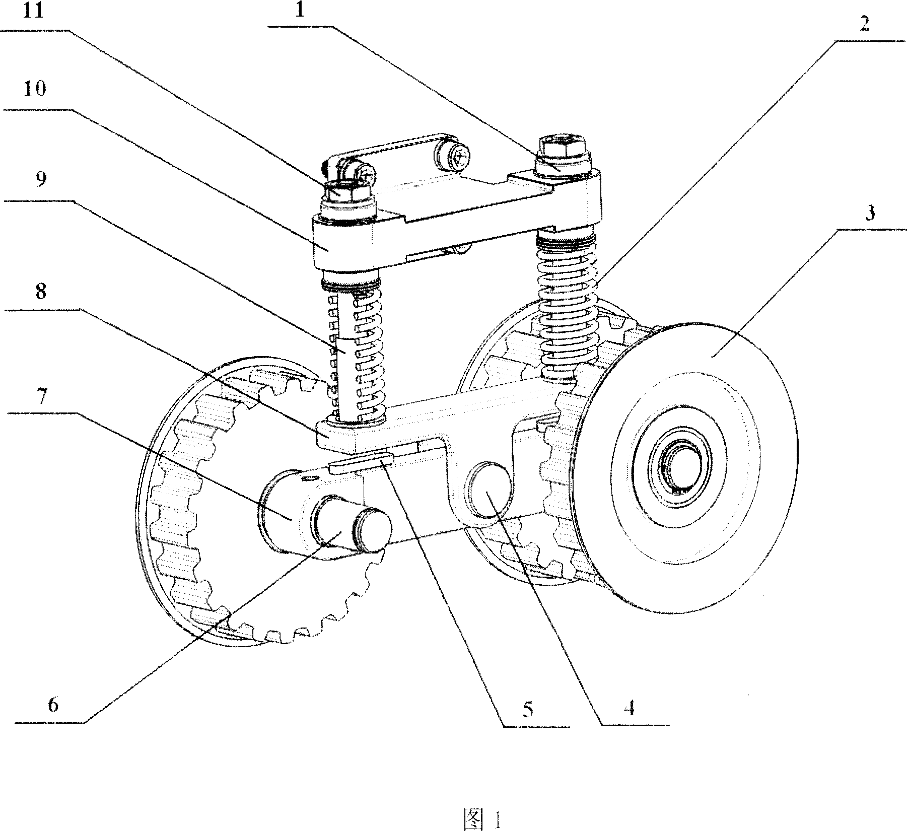 Light crawler motor platform vibration suspension device