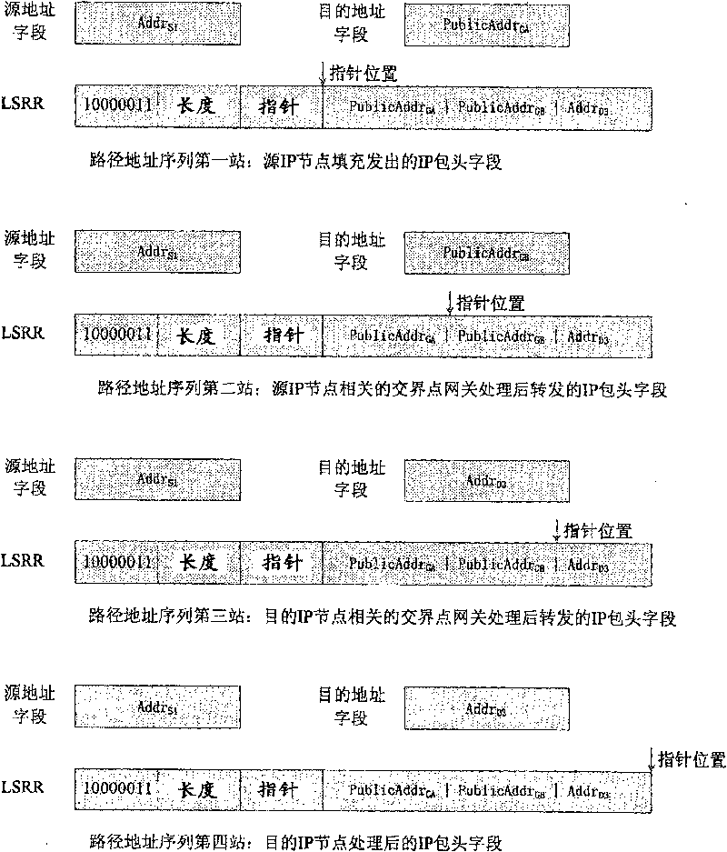 Implementation of expandable IP network based on source routing