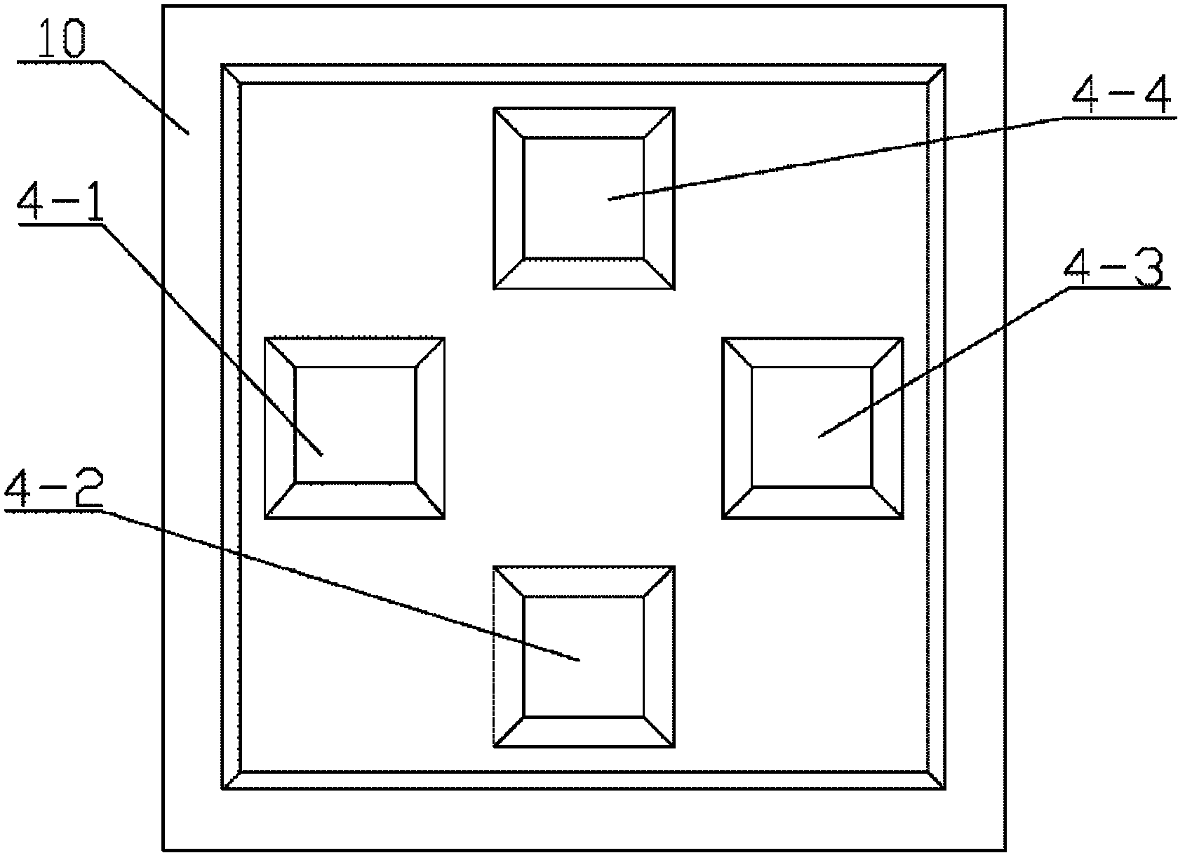 Beam-film four-land structured micro-pressure high-overload sensor chip