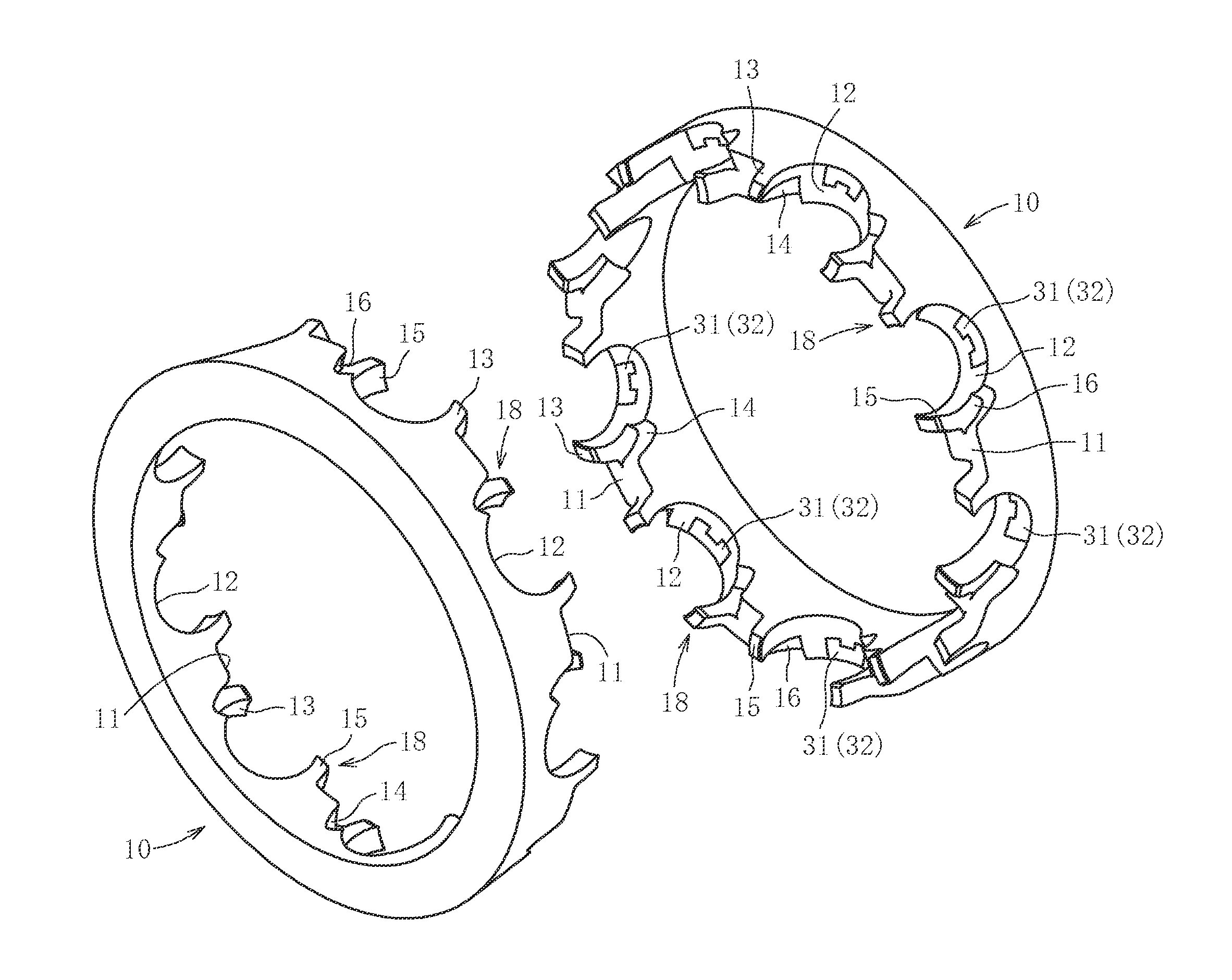 Retainer for ball bearing, and ball bearing