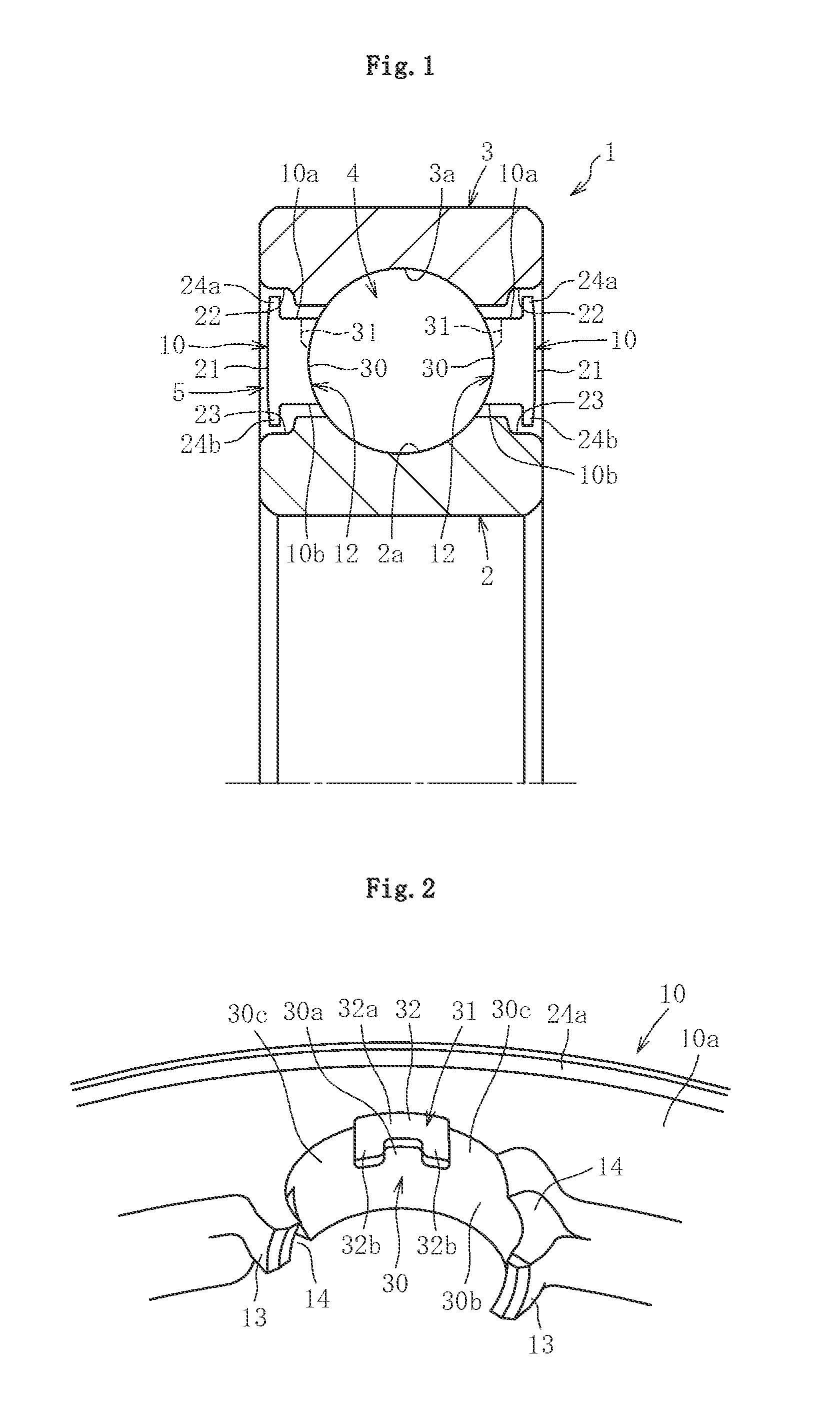 Retainer for ball bearing, and ball bearing