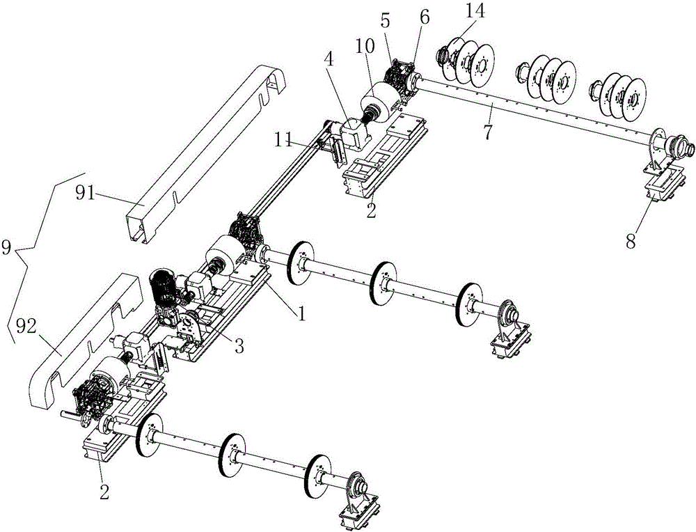 Three-shaft matrix hanging system for studio