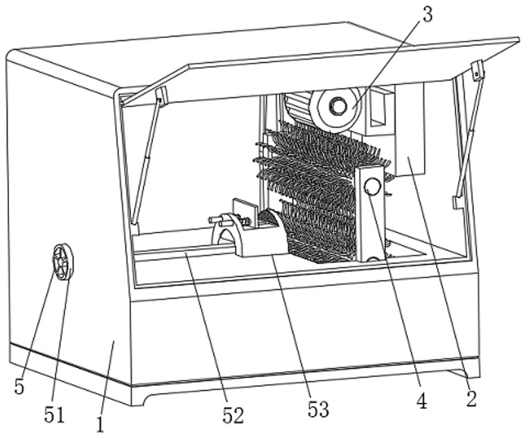 Hardware electromechanical rust removal device facilitating fixing of hardware fittings