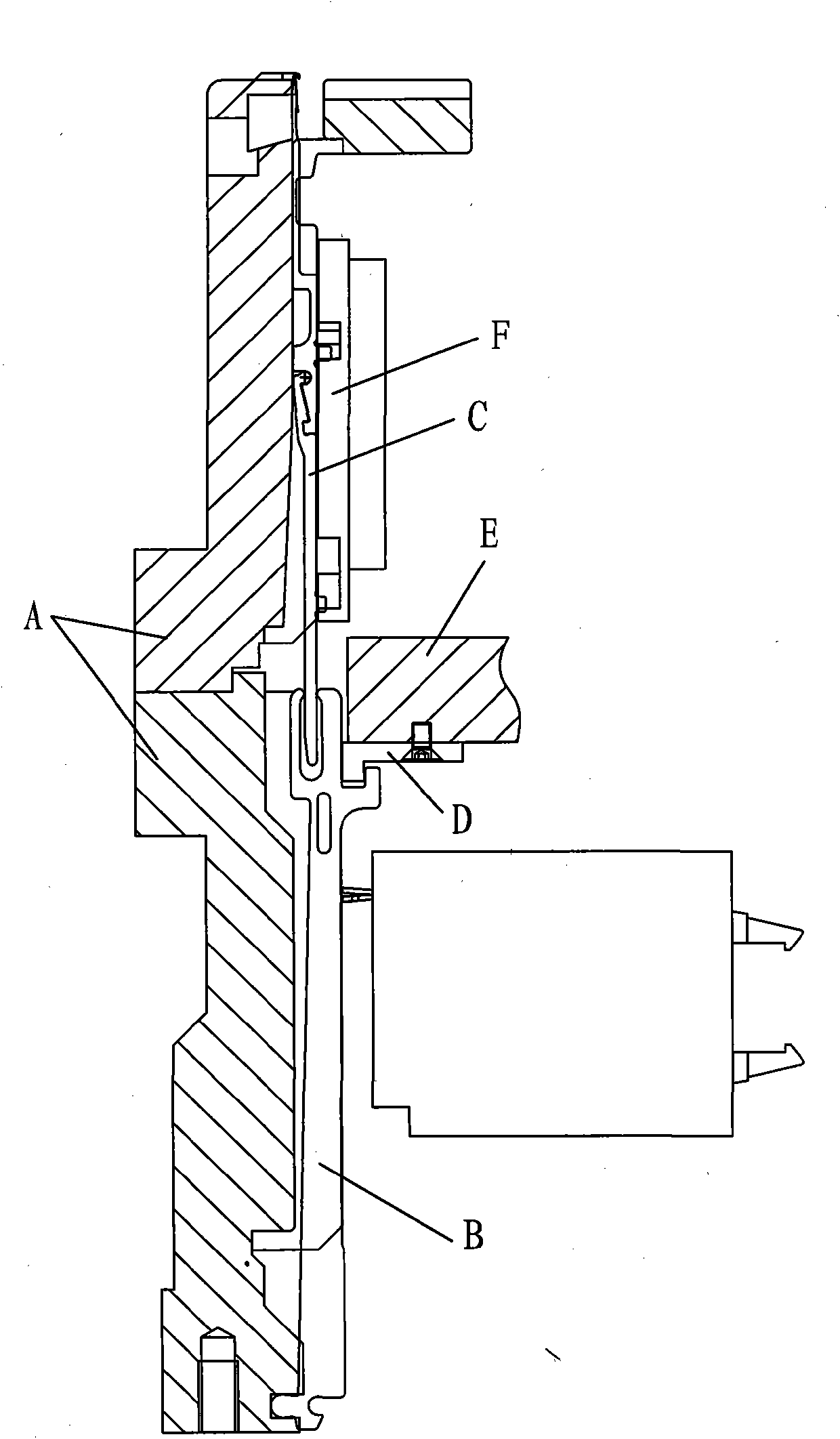 Needle selection and auxiliary thread regulation knitting machine element of knitting jacquard circular knitting machine