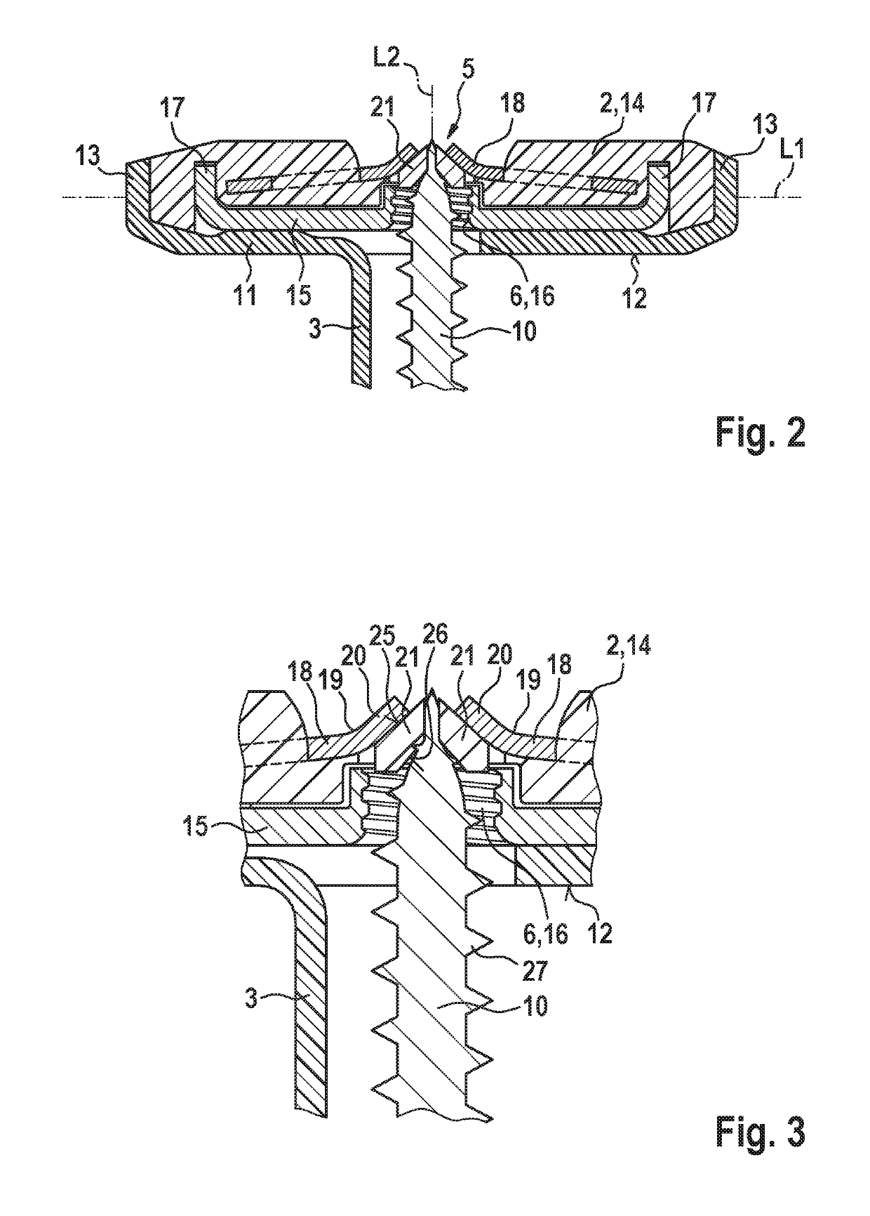 Toggle fixing