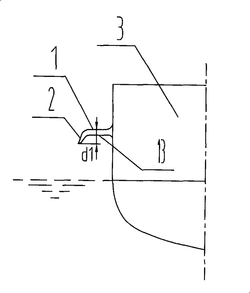 Anti-spattering bow fin of high-speed ship