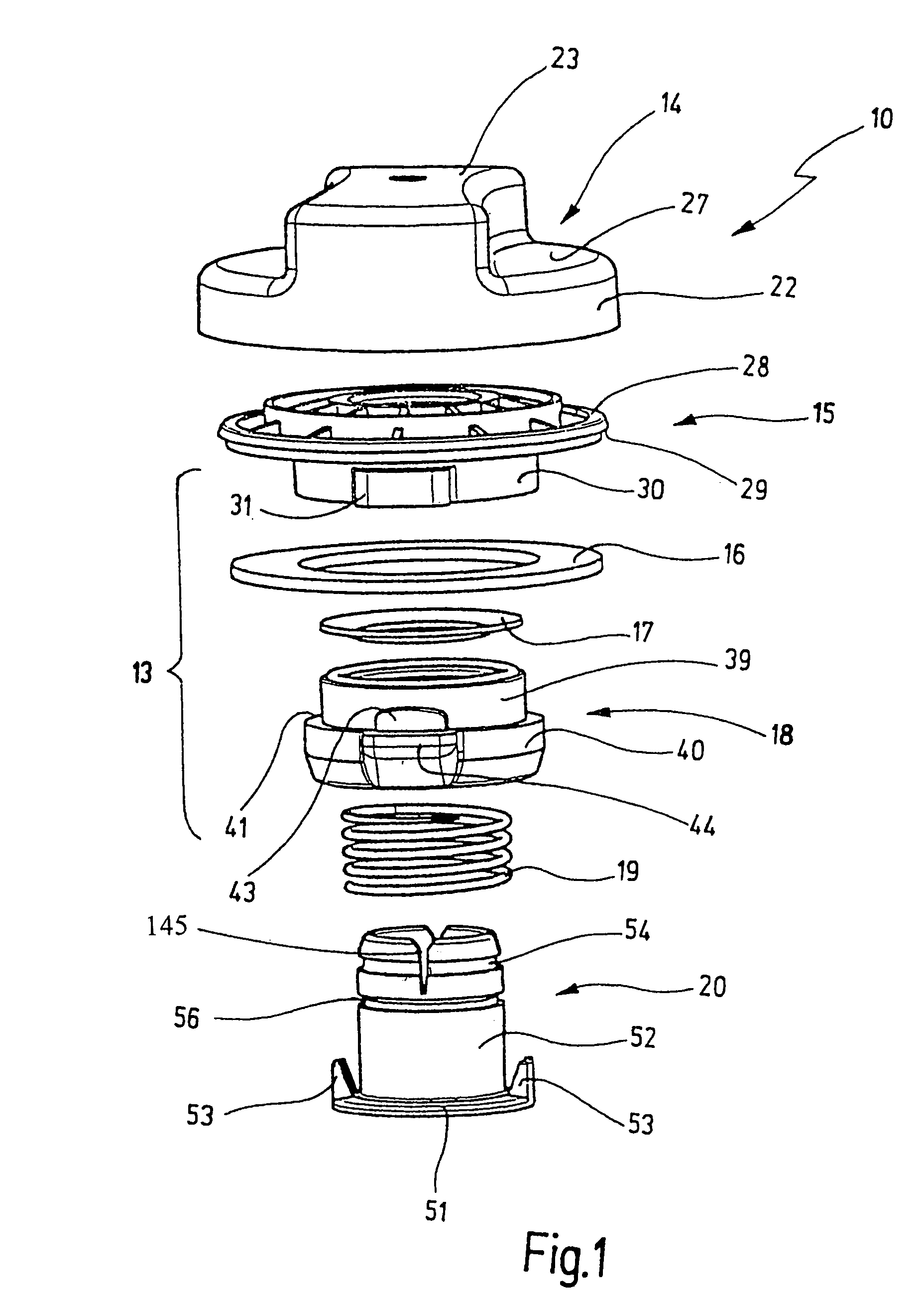 Closure cap for the filler neck of a reservoir and filler neck therefor