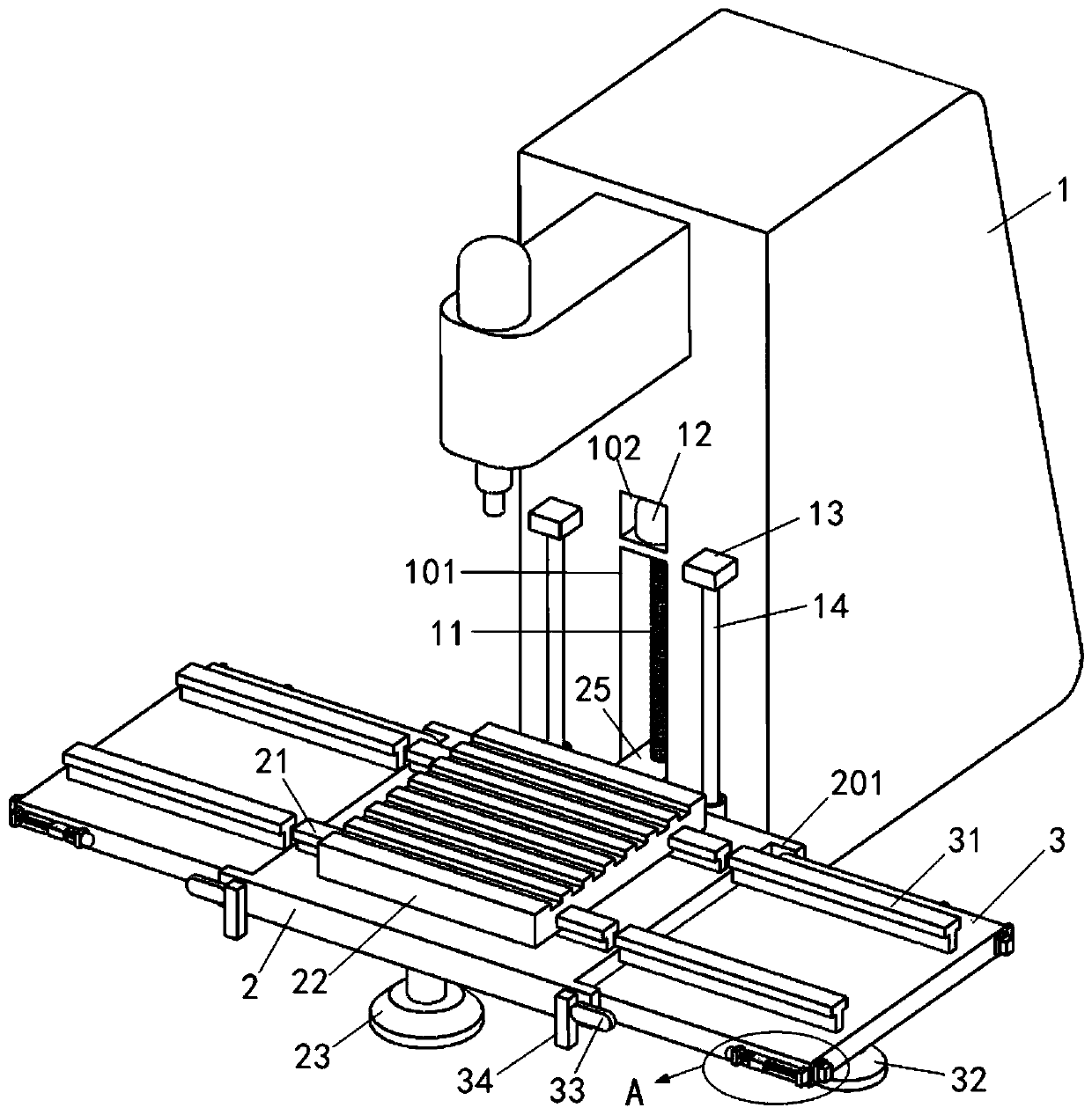 Lifting type drilling machine with machining platform capable of being folded and supported