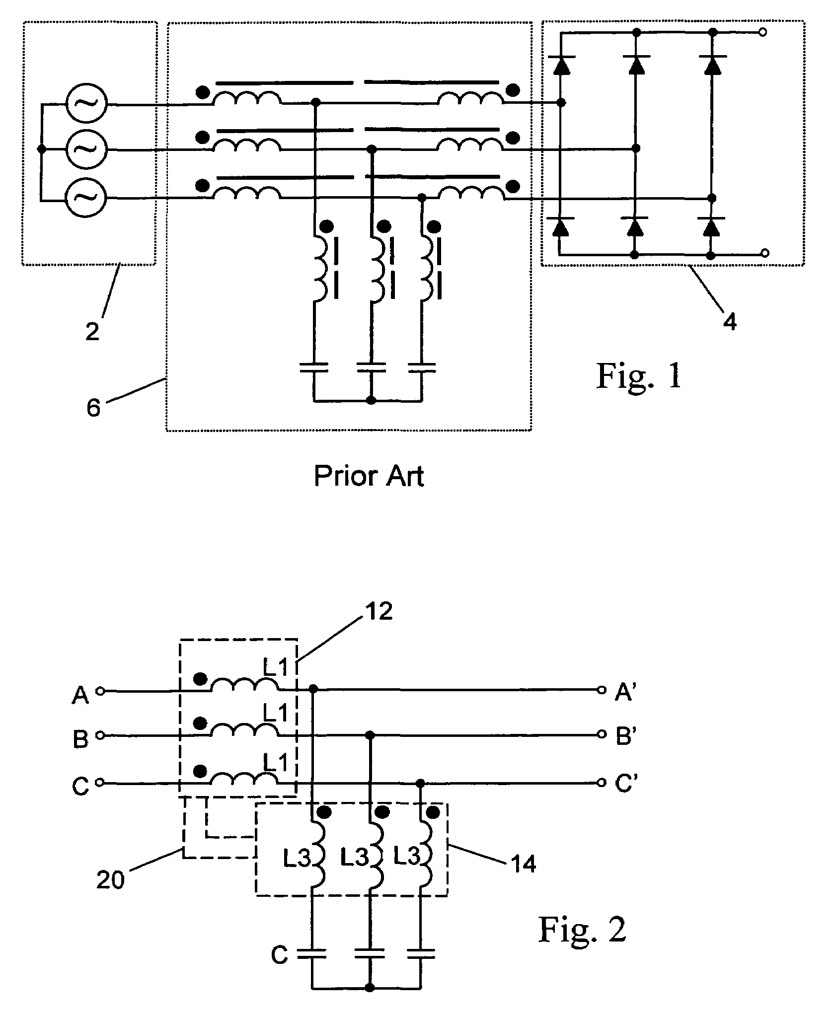 Harmonic mitigating device with magnetic shunt