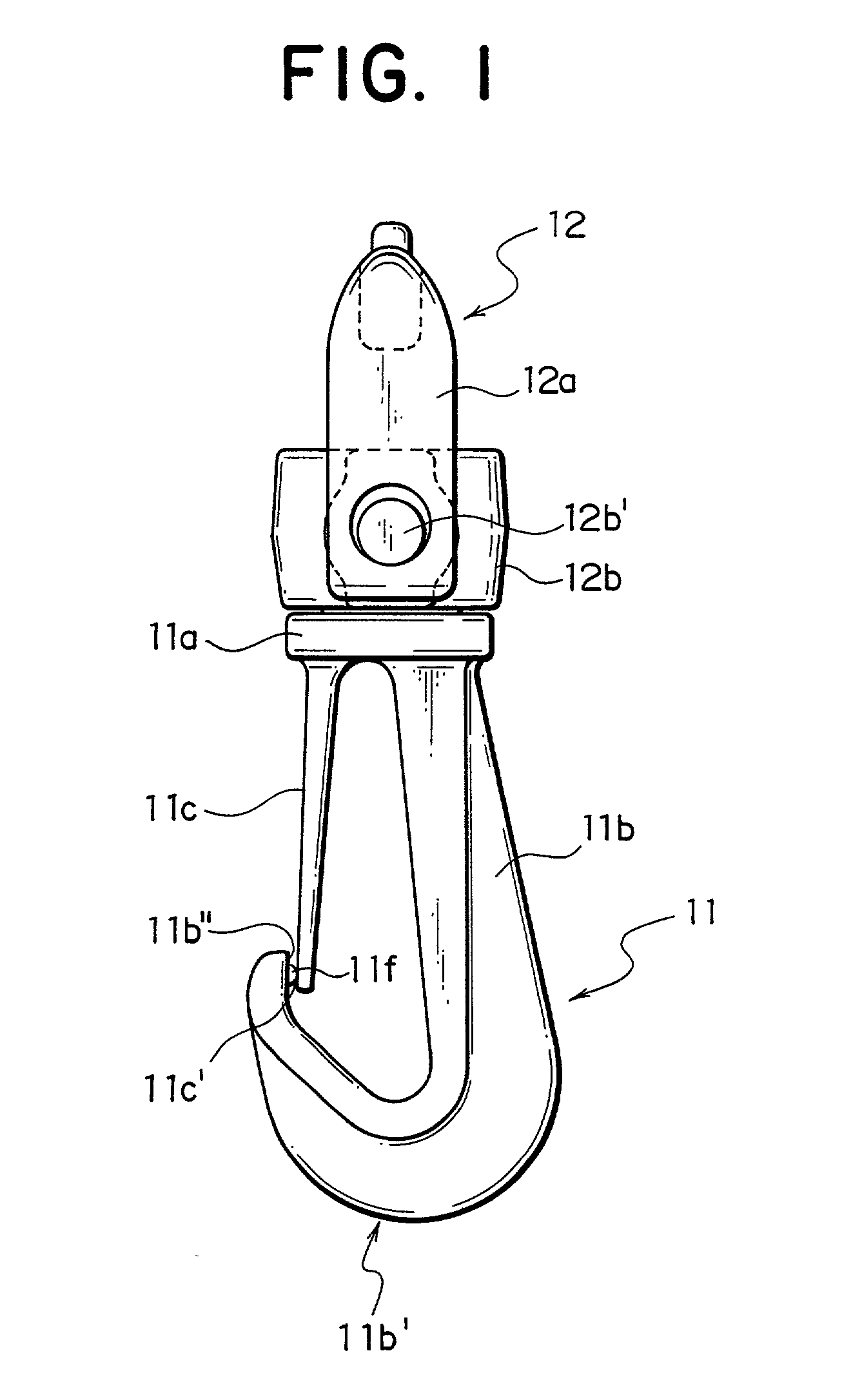 Swivel snap hook of synthetic resin