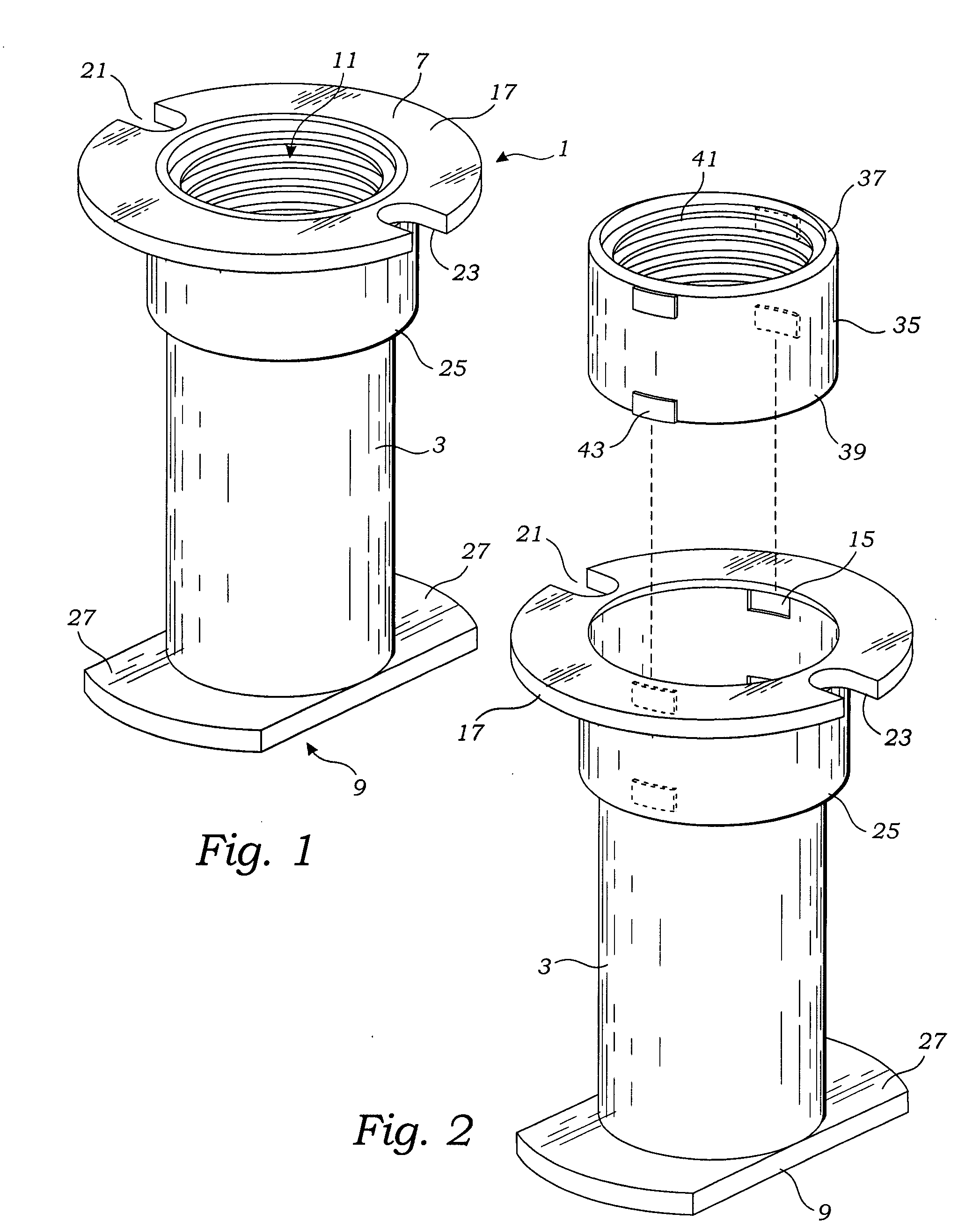 Inset panel fastener