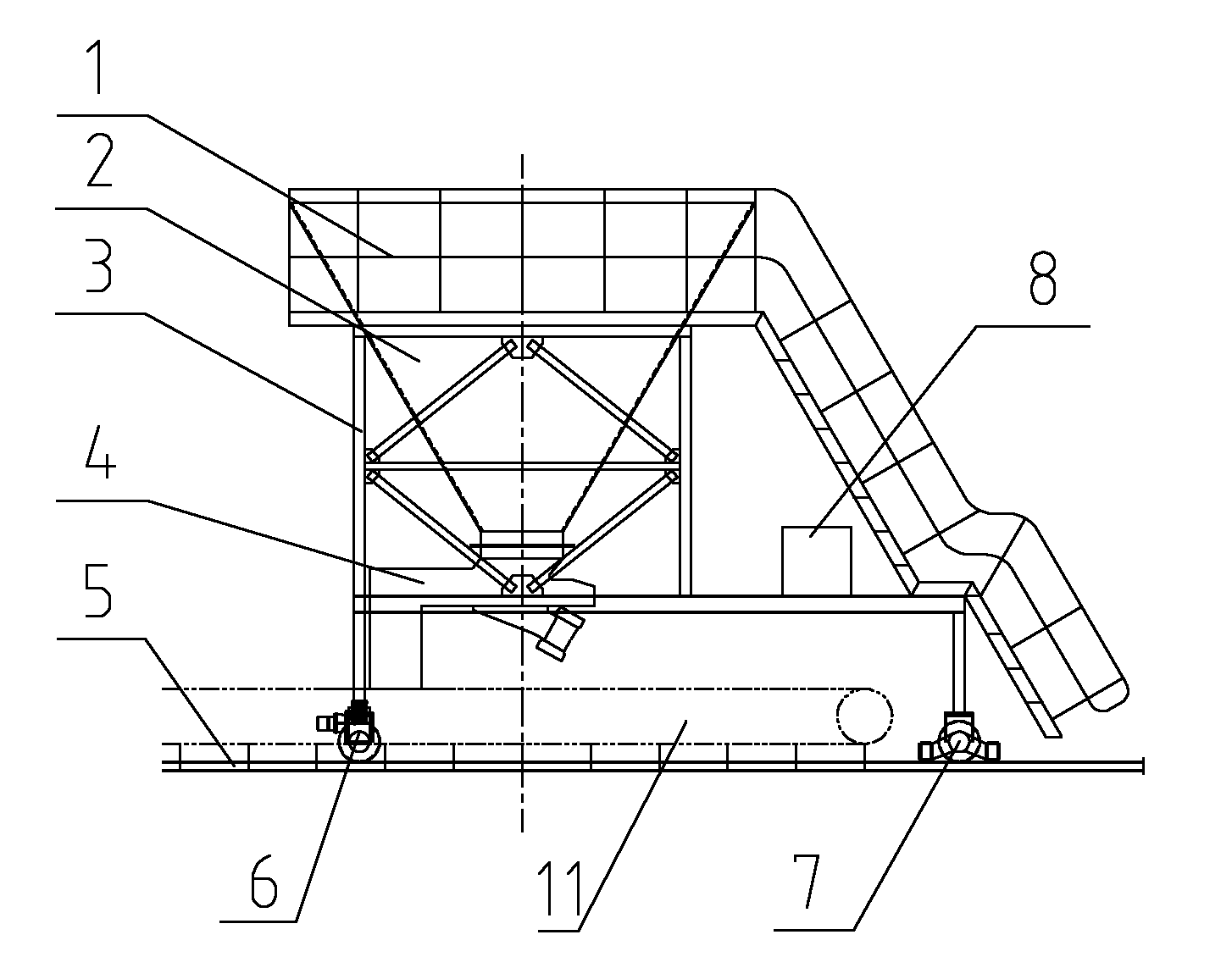 Continuous transfer system and material receiving device thereof