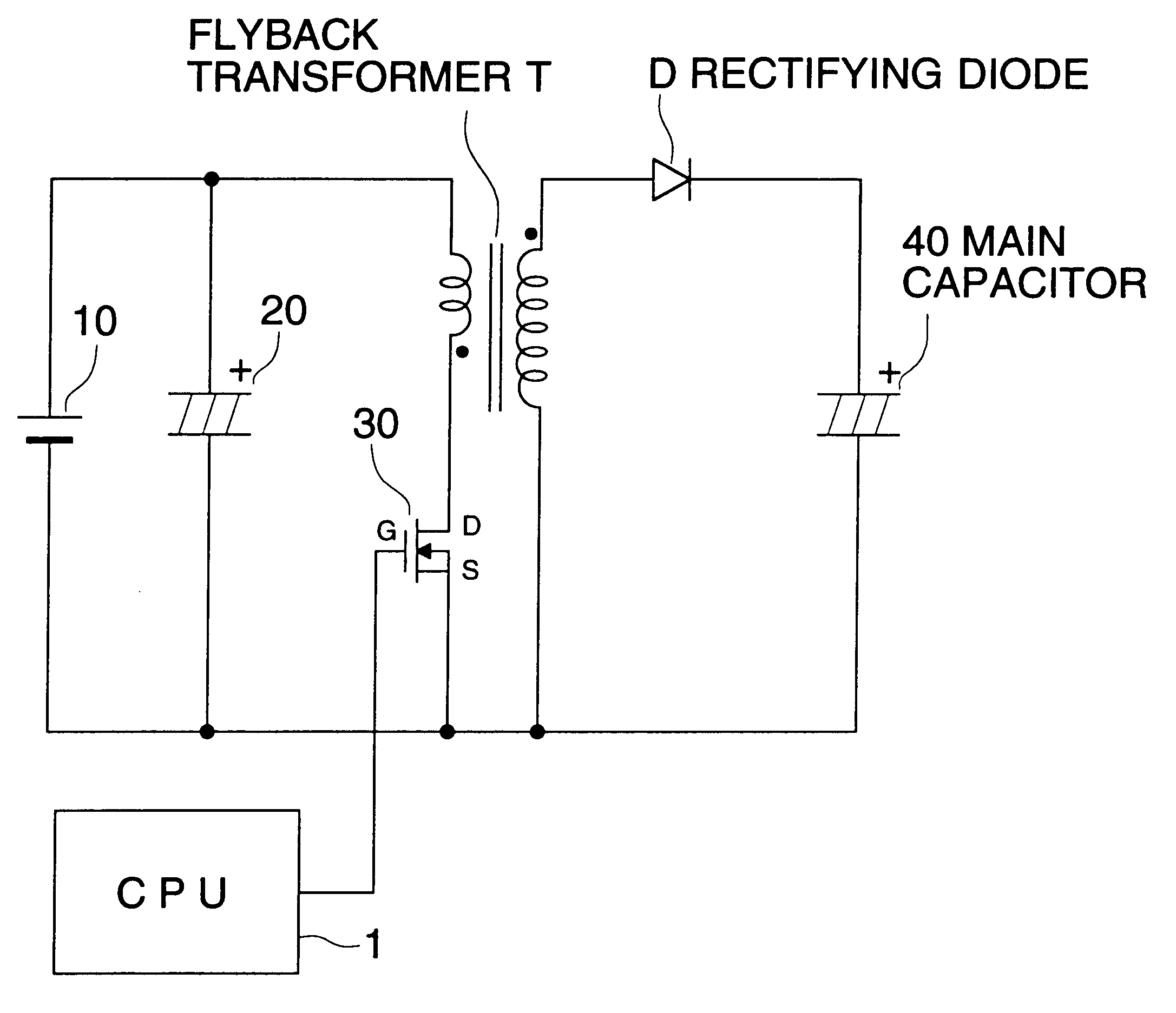 Electronic flash device of a separate excitation oscillating type