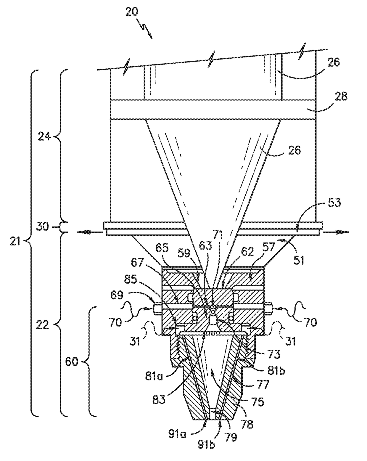 Decoupled Liquid-Jet Guided Laser Nozzle Cap